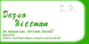 dezso wittman business card